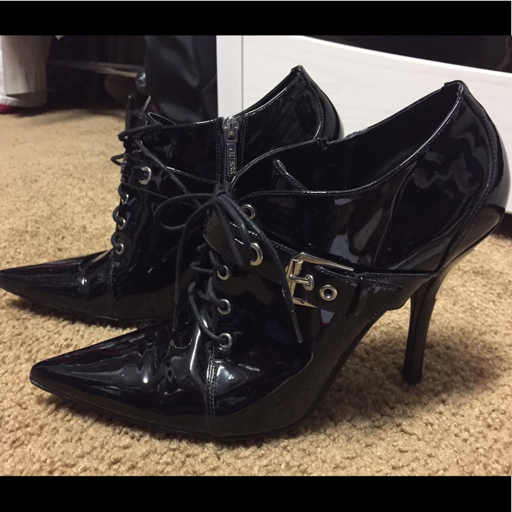 Guess patent booties size 10